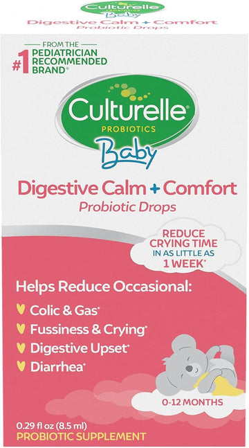 Culturelle Baby Digestive Calm & Comfort Probiotic (Age 0-12 Mos) 8.5Ml, Helps Periodic Colic, Gas, Fussiness, Crying & Digestive Upset In Infants & Newborns, Vegan Non-Gmo Gluten-Free, 1 Mos. Supply