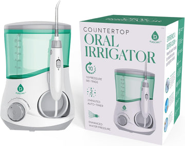 Pursonic Oi-200 Professional Water Flosser For Teeth With 3 Nozzles - Bonus Tongue Scraper Multiple Pressure Settings - Electric Flosser Timer And Plaque Removal For Gum Health