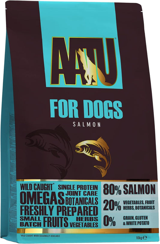 Aatu 80/20 Complete Dry Dog Food, Salmon 10Kg - Dry Food Alternaitve To Raw Feeding, High Protein. No Nasties, No Fillers