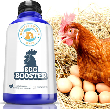 All-Natural Chicken Egg Booster Supplement - Natural Stress Relief To Promote Stronger Eggshells - Homeopathic & Highly Effective - 300 Chicken Egg Strengthening Tablets