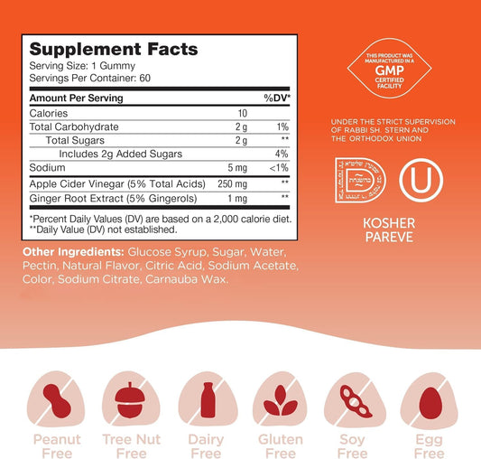 Chapter Six Apple Cider Vinegar Gummies, Apple, 60 Gummies