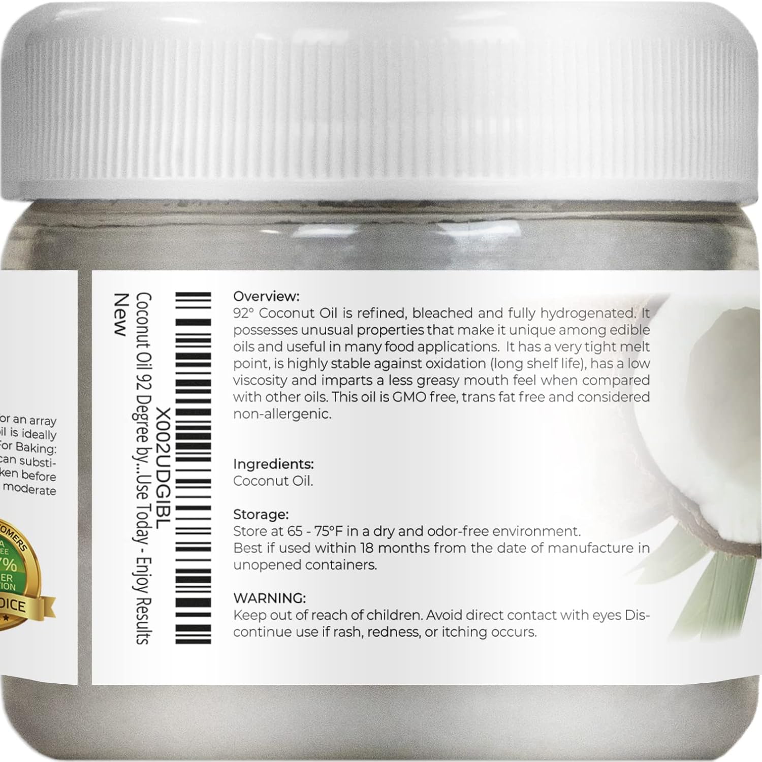 velona Coconut Oil 92 Degree 2 oz | 100% Pure and Natural Carrier Oil | in jar | Refined, Cold pressed | Skin, Face, Body, Hair Care | Use Today - Enjoy Results : Beauty & Personal Care