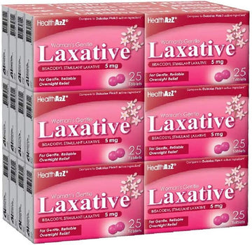 Healtha2Z® Woman'S Gentle Laxative | Bisacodyl Stimulant Laxative 5Mg | Constipation Relief | Gentle And Reliable | Overnight Relief (24 Pack X 25 Tablets Each (600 Total))