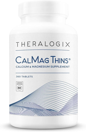 Theralogix Calmag Thins Calcium & Magnesium Supplement - Bone Support Supplement For Women & Men - Contains 200 Mg Of Calcium And 50 Mg Of Magnesium - Nsf Certified - 360 Tablets