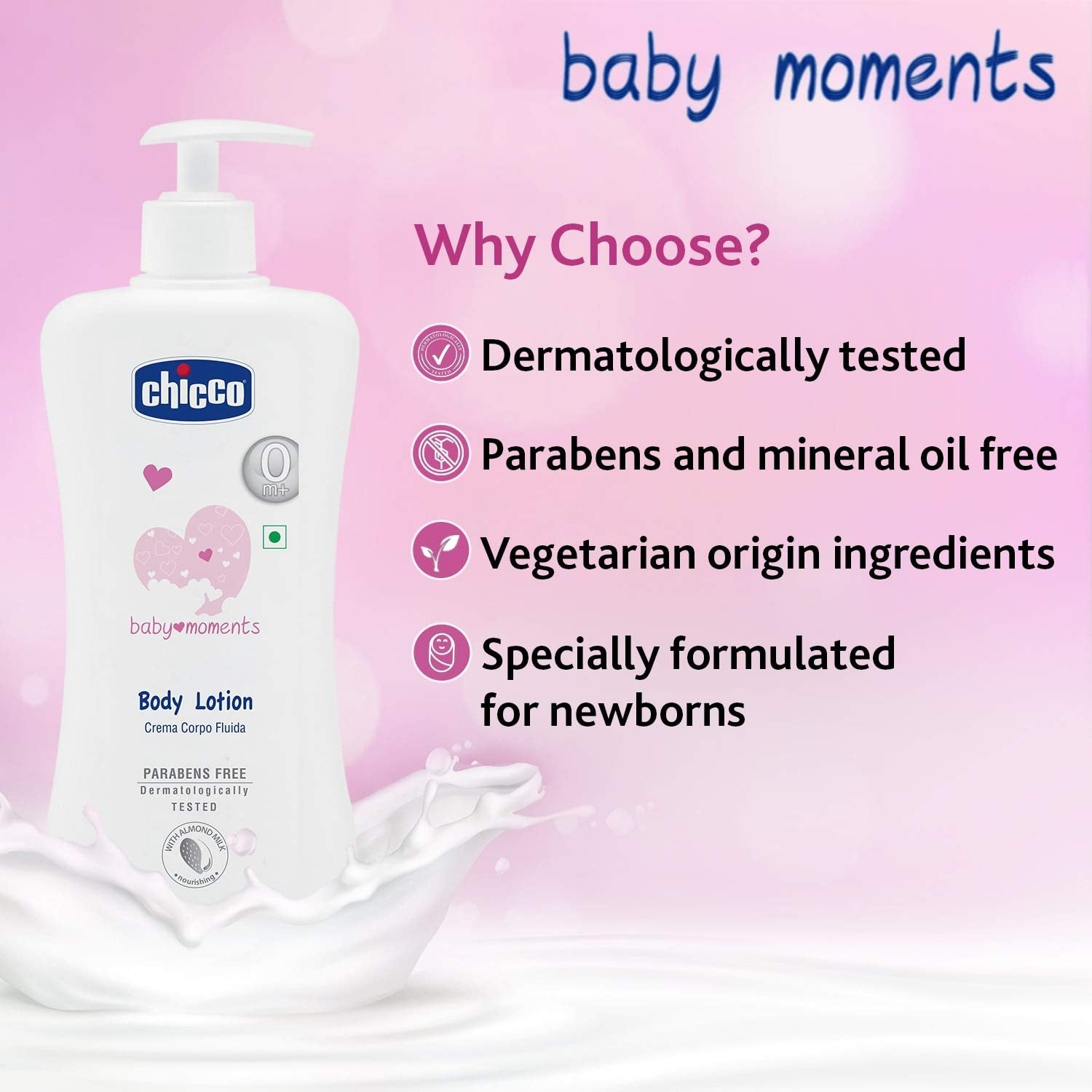 Chicco Baby Moment Body Lotion Size 500 Ml