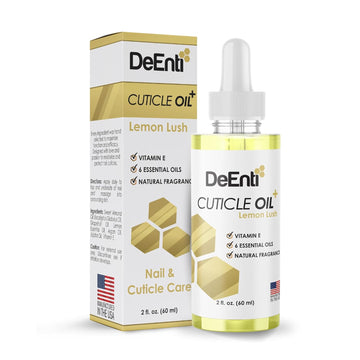 Deenti Cuticle Oil, Jojoba Oil For Nails, 2Oz Hydrating Cuticle Nail Oil, Lush Lemon Scented Cuticle Repair Oil, Vitamin E Nail Supplies, Professional Salon Quality Manicure Supplies