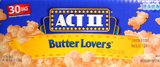 Act Ii Butter Lovers Microwave Popcorn (3 Ounce, 30 Bags)