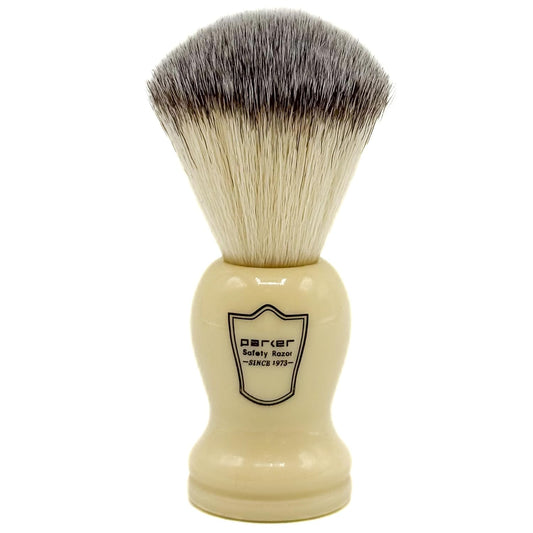 Parker, Synthetic Shaving Brush With Faux Cream Handle - Stand Included