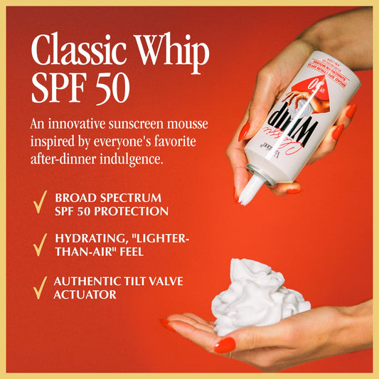 Vacation Classic Whip Spf 30 & Air Freshener Bundle, Whipped Sunscreen Mousse, Water-Resistant, Hydrating, "Lighter-Than-Air" Feel, Dermatologist-Tested, Vegan, 4 Oz