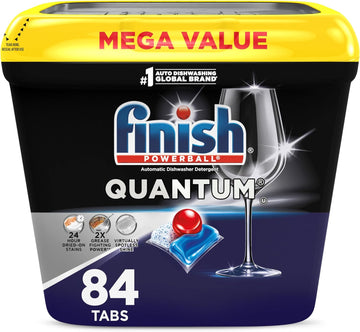Finish Quantum Dishwasher Pods, No Pre-Rinse Dishwasher Detergent Soap Removes 24Hr Dried-On Stain And Grease, Leaving A Virtually Spotless Shine, 14 Count