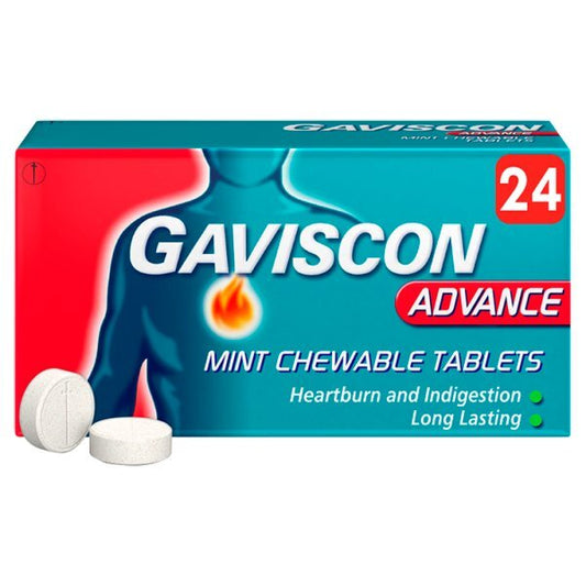 Gaviscon Advance Heartburn & Indigestion Tablets Mint 24S