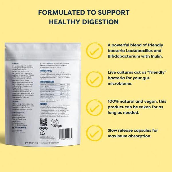 Gut-Smart Live Pre & Probiotic - 60 Slow-Release Capsules