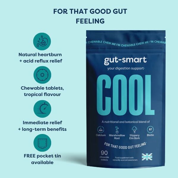 Gut-Smart Cool 90S - Natural Heartburn & Acid Reflux Relief