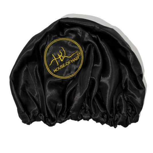 House Of Hair Uk Silk Hair Bonnet - Black