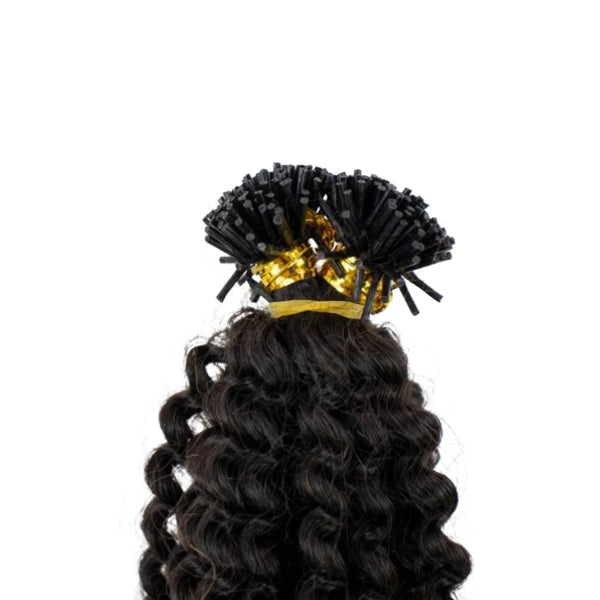 House Of Hair Uk Tight Curly Ebony I-Tip Strands 22