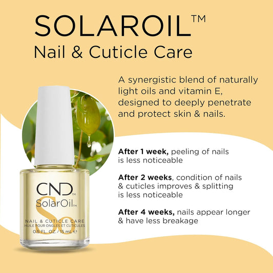 Cnd Solaroil Cuticle Oil, Blend Of Jojoba, Vitamin E, Rice Bran & Sweet Almond Oils, Moisturizes & Conditions