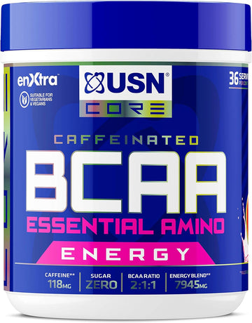 Usn Bcaa Power Punch Pls Energy, Amino Acid Energy Blend With Caffeine And Taurine, Watermelon, 400 G