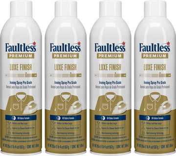 Faultless Premium Luxe Spray Starch (20 Oz, 4 Pack) Spray Starch For Ironing That Makes Your Clothes New Again, Use As A Spray On Starch That Reduces Ironing Time With No Flaking, Sticking Or Clogging