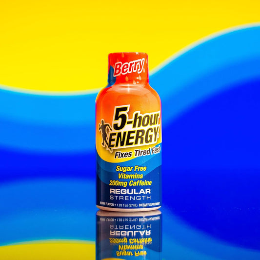 5-Hour Energy Regular Strength Energy Shot, Berry Flavor, Zero Calories & Sugar-Free 200 Mg Caffeinated Shot, Amino Acids & B Vitamins, Dietary Supplements, 1.93 Oz., 24 Count