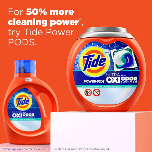 Tide Ultra Oxi With Odor Eliminators Liquid Laundry Detergent For Visible And Invisible Dirt, 105 Fl Oz, 74 Loads