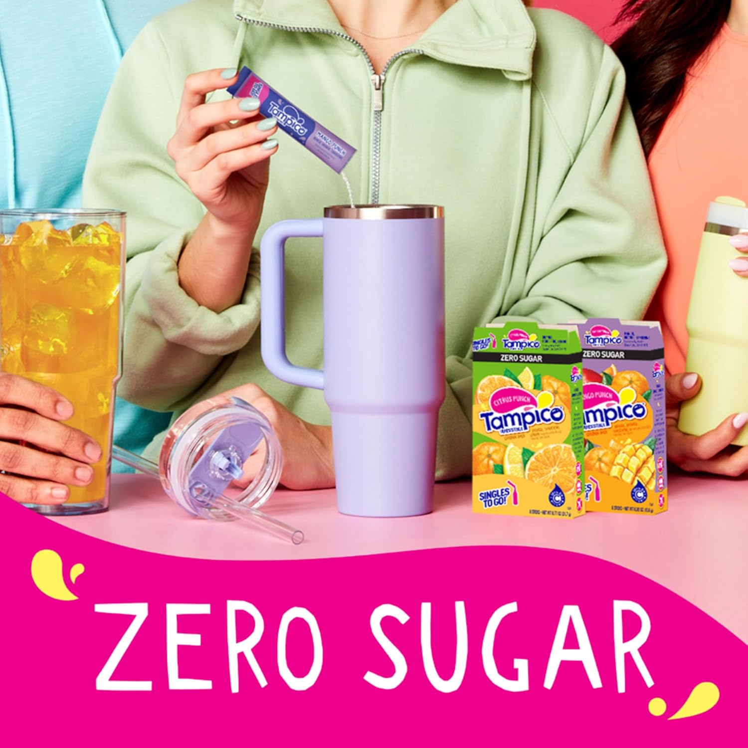 Tampico Singles To Go Drink Mix Packets, Mango Punch, Zero Sugar, Low Calorie, 100% Dv Of Vitamin C Per Serving, Convenient, On-The-Go Water Enhancers, 6 Count (Pack - 6) : Grocery & Gourmet Food