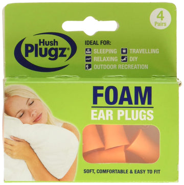 Hush Plugz 3920 Foam Earplugs (Pack Of 4)