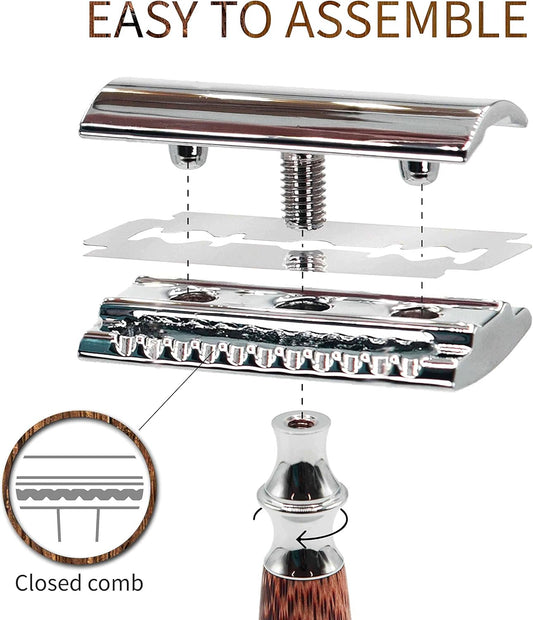 Bambaw Double Edge Safety Razor | Bamboo Razors | Classic Style | Bamboo & Stainless Steel | Unisex Adult