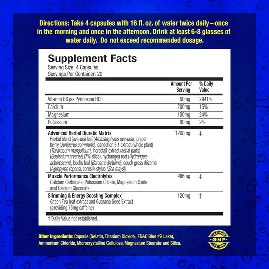 Mhp Xpel Maximum Strength Diuretic Water Pills, For Water Retention Relief, Weight Loss Support, With Vitamin B-6 Potassium Dandelion Root, 80 Capsules