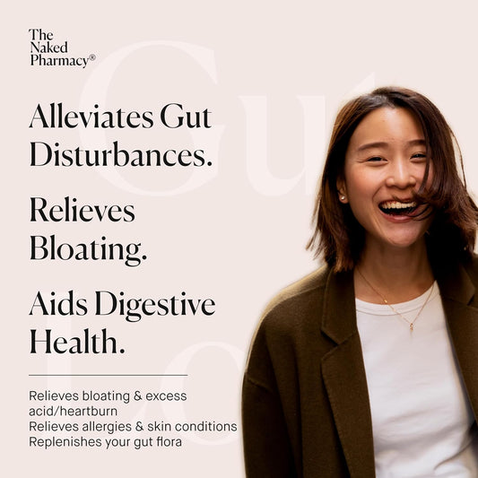 The Naked Pharmacy | Gut Love | Natural Probiotic & Prebiotic For Gut Health | High Strength | Digestive Supplements | Vegan | 30 Capsules