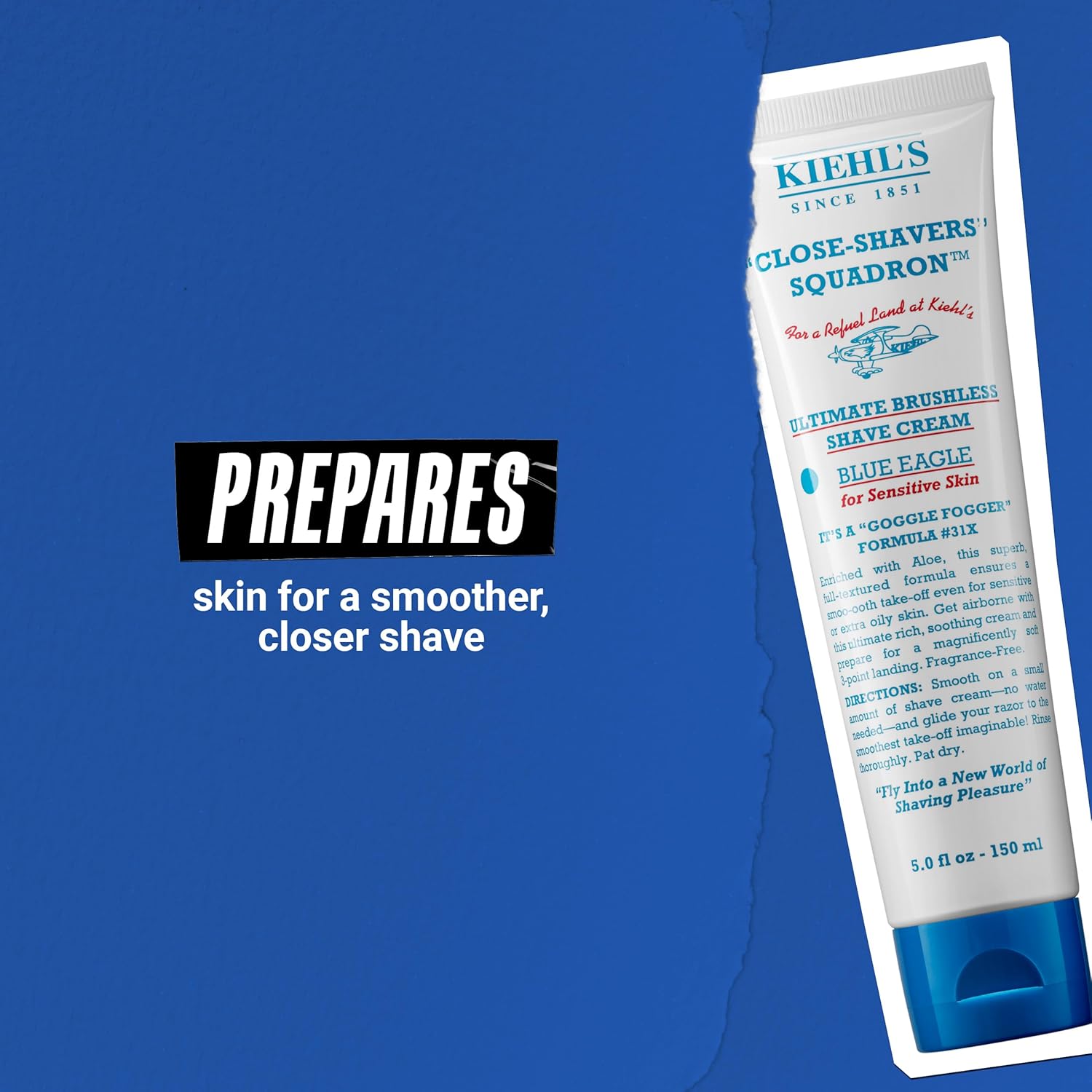 Kiehl'S Ultimate Brushless Shave Cream Blue Eagle, Unscented For Sensitive Skin, With Aloe Vera To Soothe & Hydrate, Minimizes Irritation, Fragrance-Free, Paraben-Free - 5 Fl Oz : Beauty & Personal Care