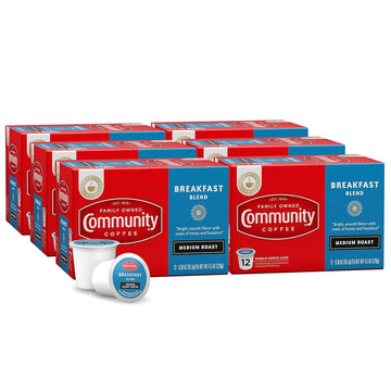 Community Coffee Breakfast Blend 72 Count Coffee Pods, Medium Roast, Compatible With Keurig 2.0 K-Cup Brewers, 12 Count (Pack Of 6)
