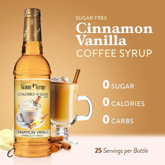 Jordan'S Skinny Syrups Cinnamon Vanilla, Sugar Free Flavoring Syrup, 25.4 Ounce Bottle