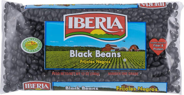 Iberia Black Beans, 12 Ounce (Pack Of 24) Dry Beans, Bulk Dry Black Beans Bag, Fiber & Protein Source, Farm Fresh# 1 Grade Black Beans