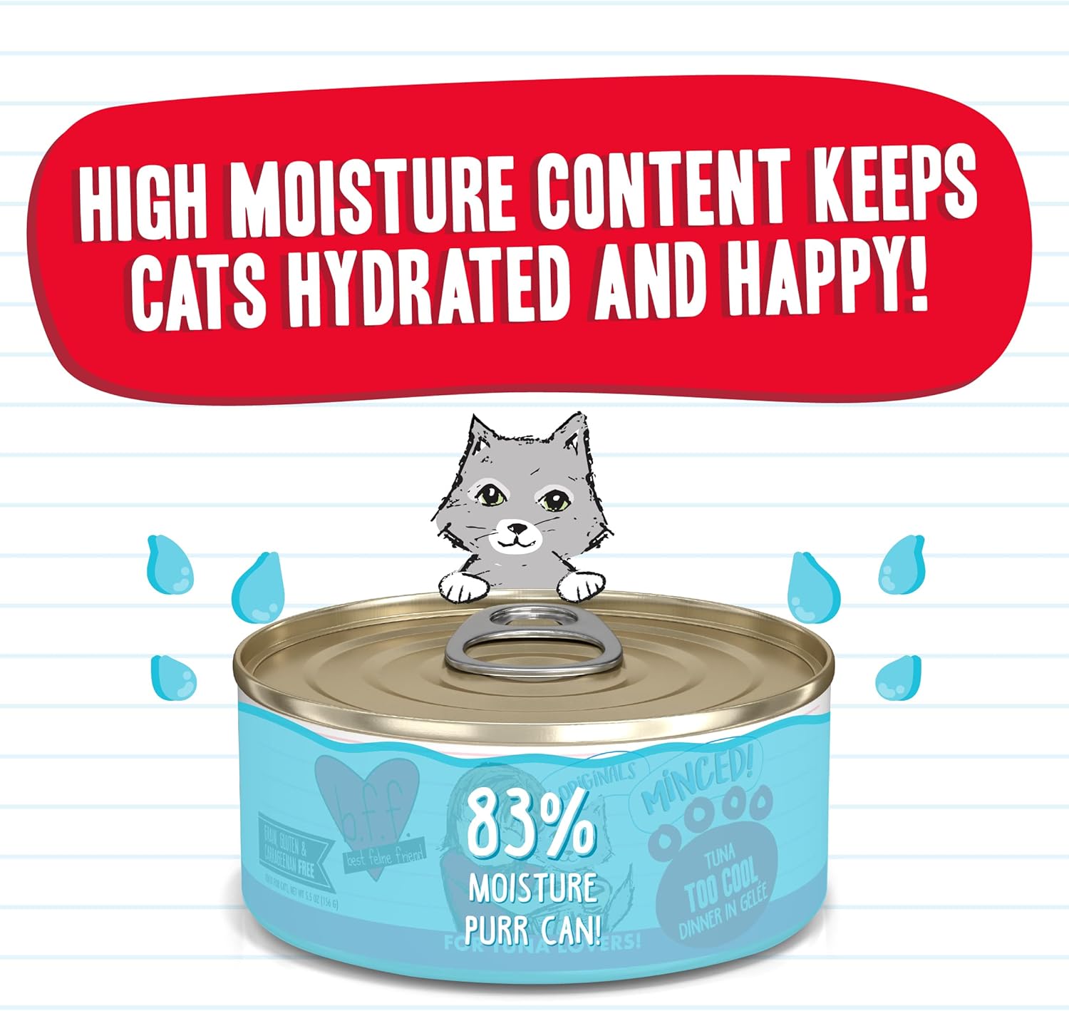 Weruva Best Feline Friend (B.F.F.) Tuna Too Cool with Red Meat Tuna in Gelée Cat Food, 5.5oz Can (Pack of 24) : Pet Supplies