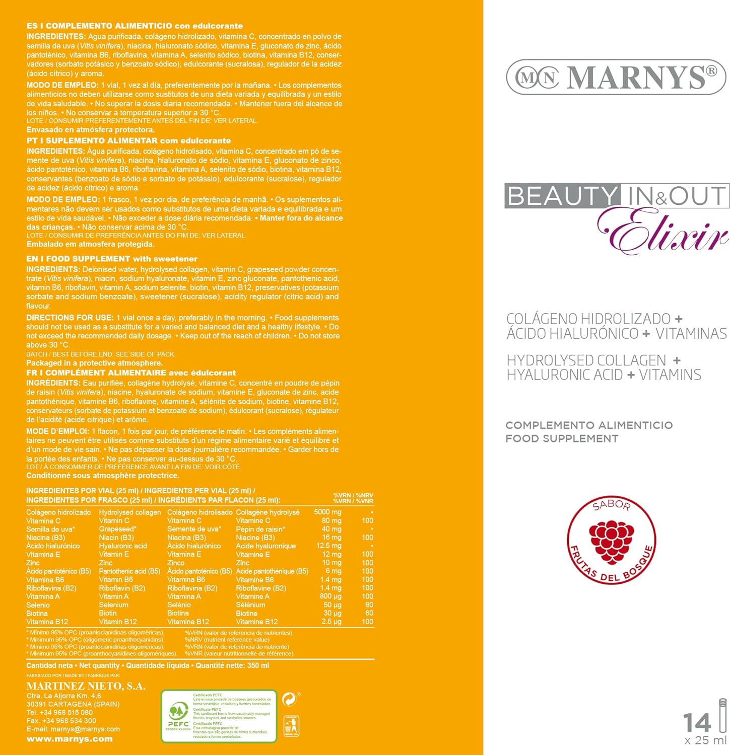 Marnys Beauty In Y Out Elixir 14 Viales X 25Ml