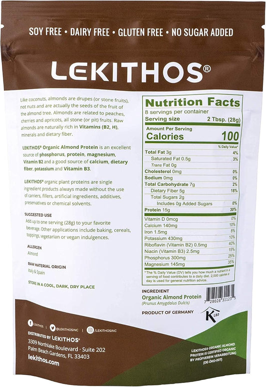 Certified Organic Almond Protein Almond Powder - 8 Oz -Single Ingredient - Non-Gmo Project Verified
