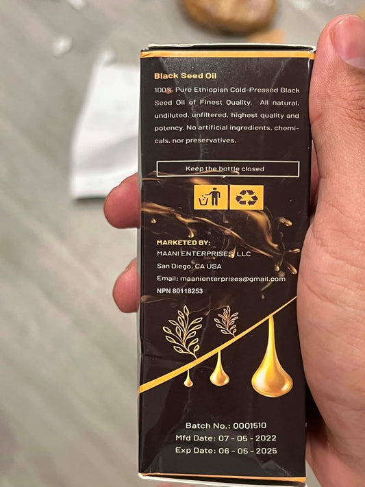 ETHIOPIAN Black Seed Oil 100% Pure Cold Pressed Ethiopian Seeds Cumin