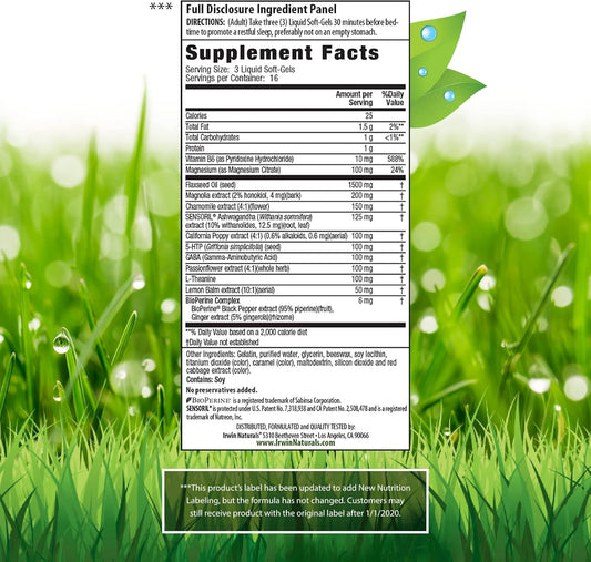 Irwin Naturals Pm Power Melatonin-Free - 50 Liquid Soft-Gels, Pack Of 2 - Blend Of Sensoril, Magnolia, Chamomile & More