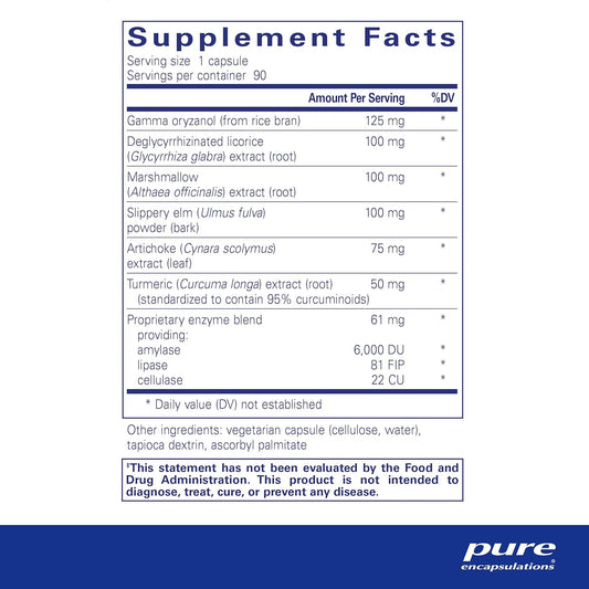 Pure Encapsulations Heartburn Essentials - Dietary Supplement Helps Decrease Occurrences Of Occasional Heartburn & Indigestion - With Slippery Elm Bark - 90 Capsules