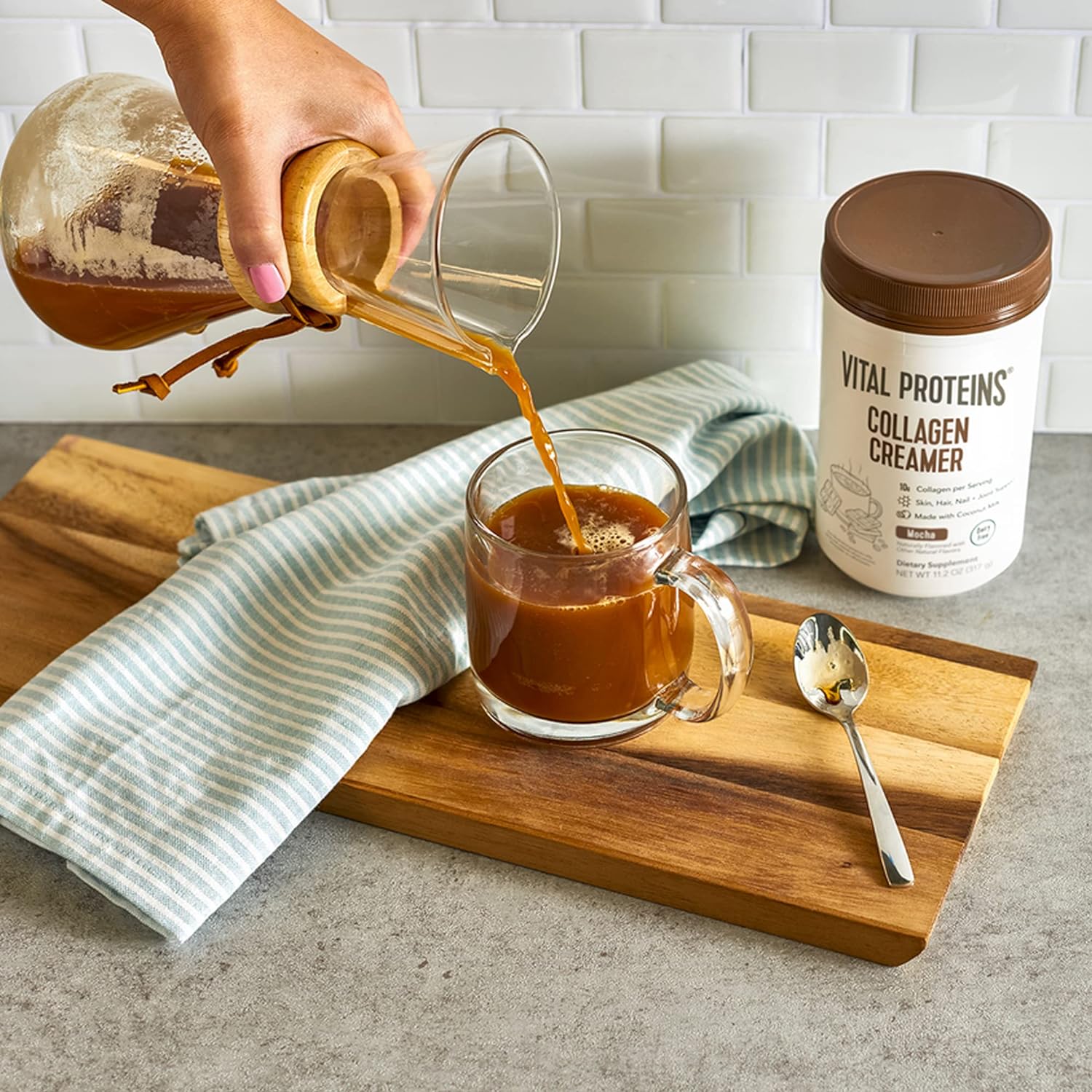 Vital Proteins Collagen Coffee Creamer, Coconut Milk based & Low Sugar Powder with Collagen Peptides Supplement - Supporting Healthy Hair, Skin, Nails with Energy-Boosting MCTs - Mocha 11.2oz : Grocery & Gourmet Food