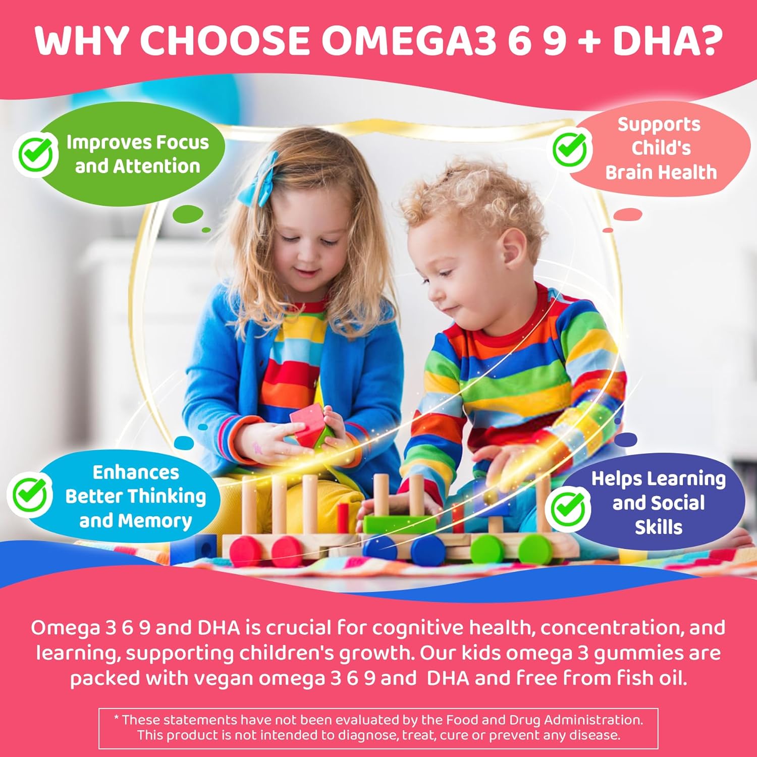 Omega 3 Gummies For Kids & Teens, Omega 3 6 9 With Dha, Vitamin D3 K2 C B6 B12 & Luetin, No Fish Taste, Sugar Free Kids Vitamin Gummies, For Brain Bone Eyes Focus Immunity, Fish Oil Alternative, 60Cts : Health & Household
