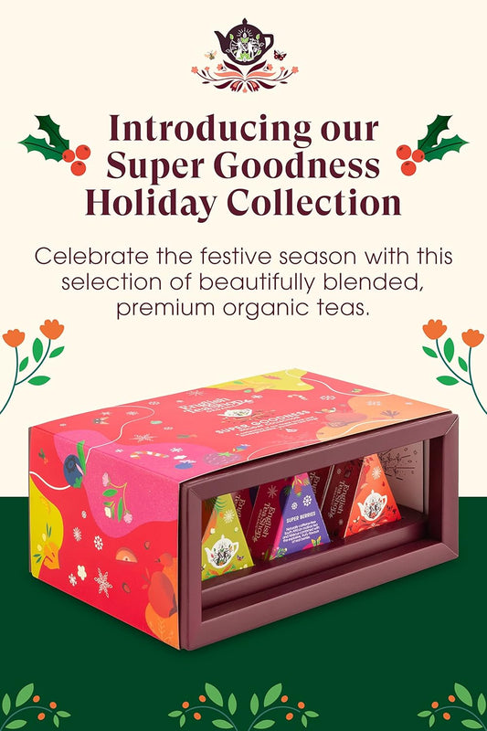 English Tea Shop Organic Holiday Super Goodness Collection - 12 Loose Leaf Pyramid Tea Bags