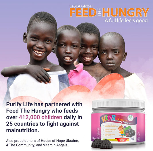 Allergen-Free Elderberry Gummies For Kids (60 Day Supply) Childrens Sambucus Elderberry Gummies With Zinc & Vitamin C - Vegan, Gluten-Free, Nut-Free, Soy-Free Supplement, No Capsules Pills Or Tablets