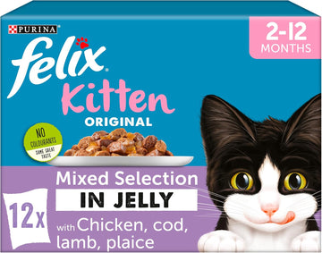 Felix Kitten Mixed Selection In Jelly Cat Food 12X100G, Pack Of 412114259