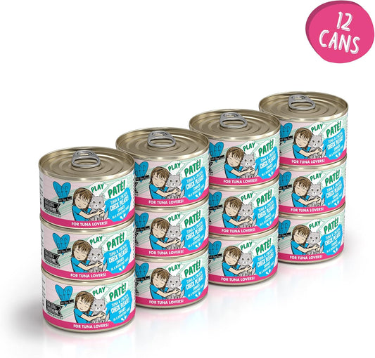Weruva B.F.F. Play - Best Feline Friend PatƩ Lovers, Aw Yeah!, Tuna & Chicken Check Please! With Tuna & Chicken, 2.8Oz Can (Pack Of 12)