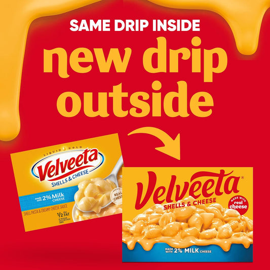 Velveeta Shells & Cheese Pasta With Cheese Sauce & 2% Milk Cheese Meal (12 Oz Box)