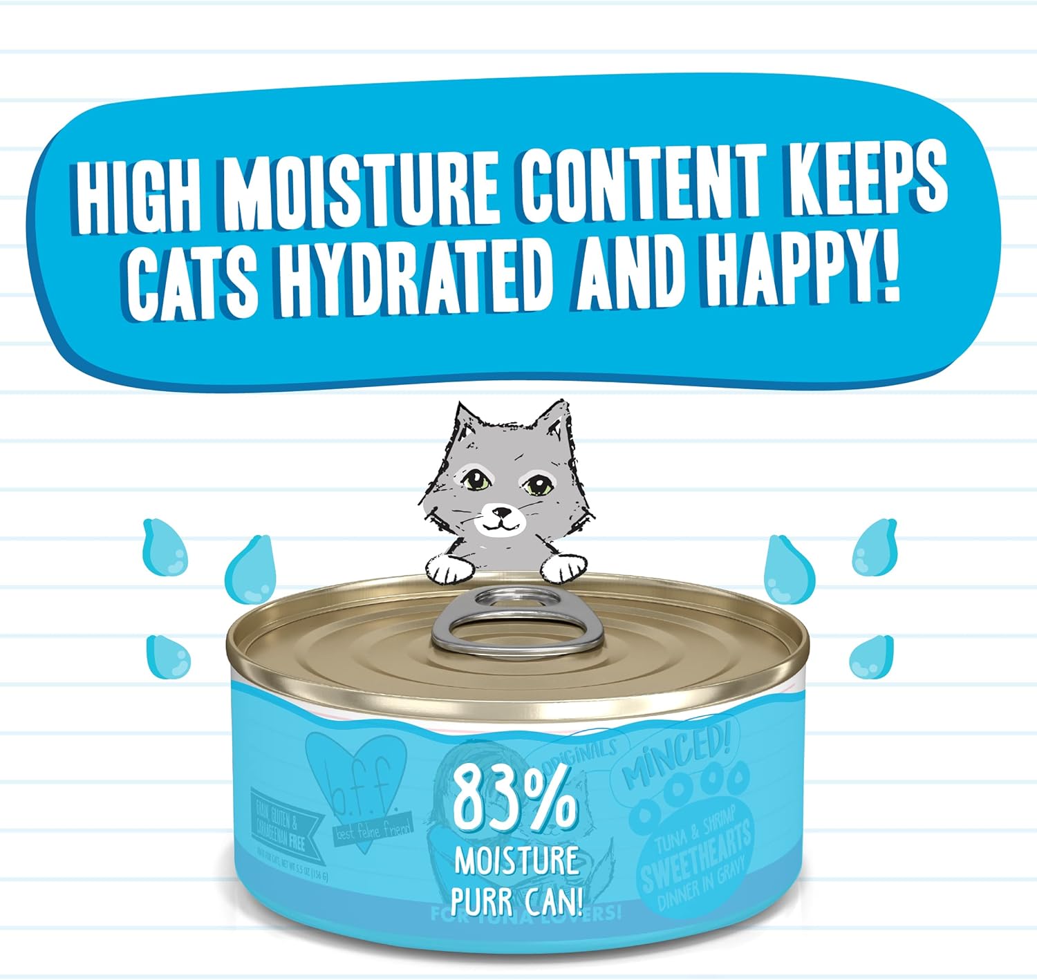 Weruva Best Feline Friend (B.F.F.) Grain-Free Cat Food, Tuna & Shrimp Sweethearts, 5.5-Ounce Can (Pack of 24) : Pet Supplies