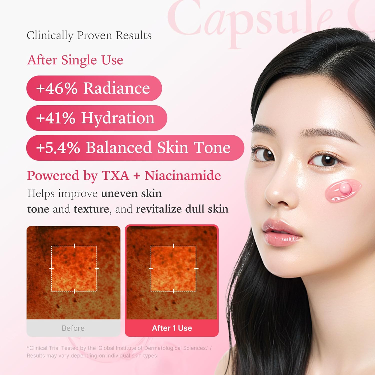 Medicube Txa+Niacinamide Capsule Cream | Dual Radiance Moisturizer, Ideal For Use After Spot Care | For Uneven Skin Tone, Texture & Hydration | 99% Pure Tranexamic Acid | Korean Skincare | 1.94Oz : Beauty & Personal Care