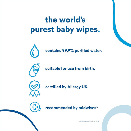 Waterwipes Baby Wet Wipes, 12 Pack Of 60