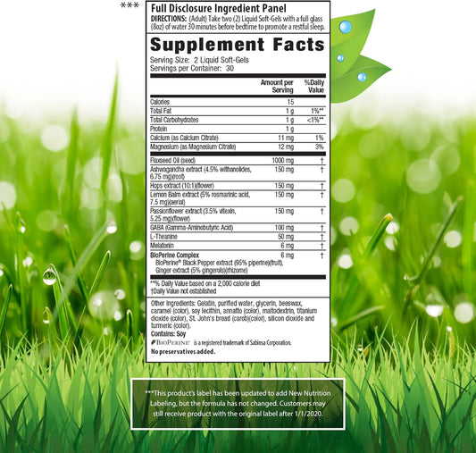 Irwin Naturals Power To Sleep Pm - 60 Liquid Soft-Gels, Pack Of 2 - With 6Mg Melatonin, Gaba, Ashwagandha, Valerian Root & L-Theanine - 60 Total Servings